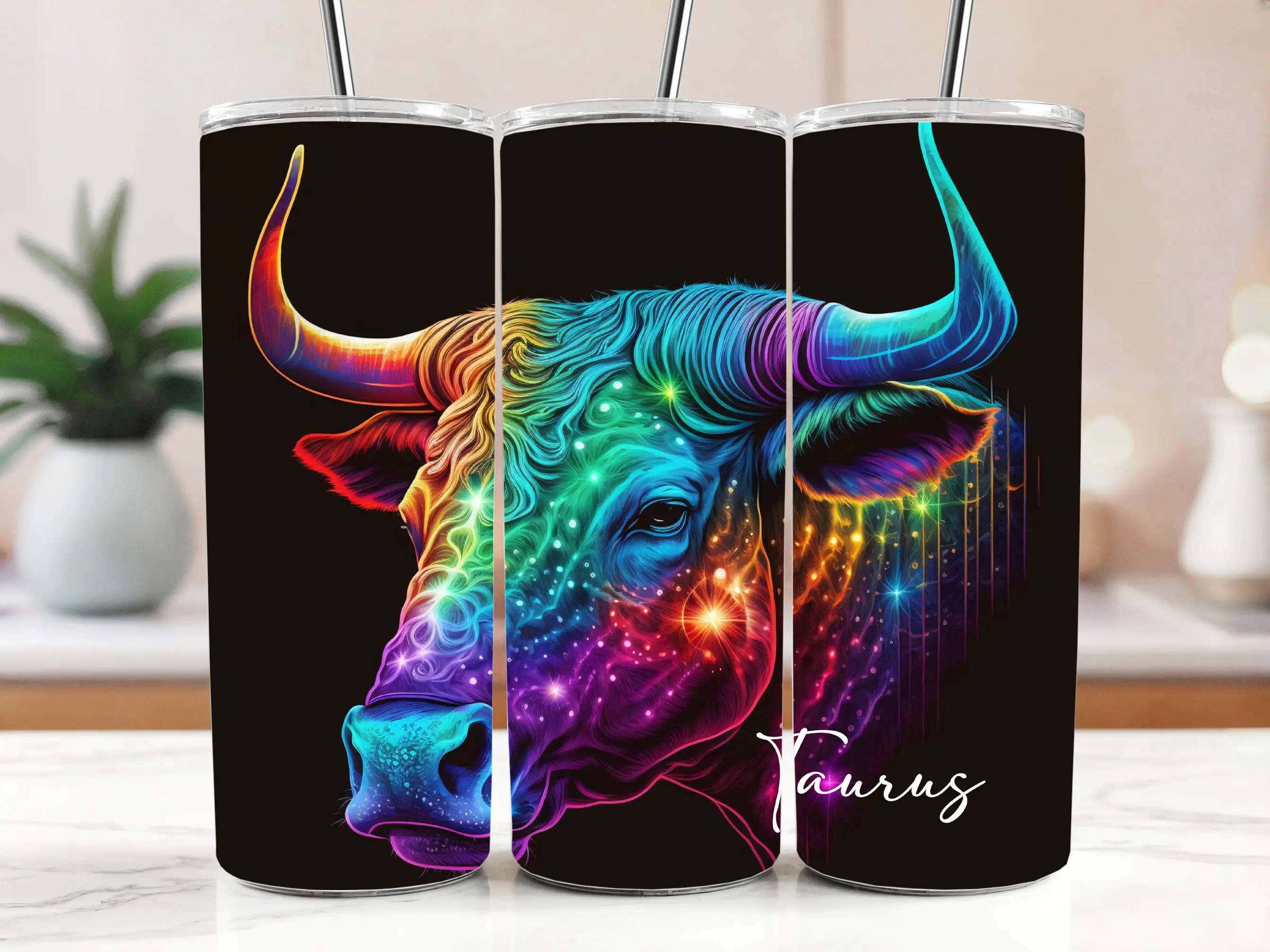 Cestovní termokelímek s brčkem 590 ml – Znamení Býk 51