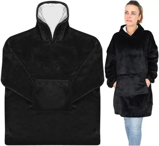 Oversize teplá mikina – černá