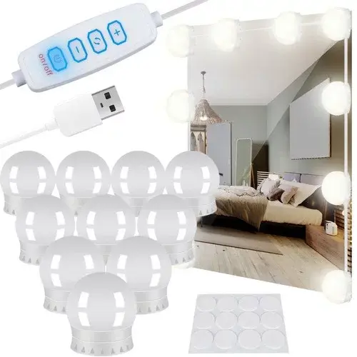 LED lampy na zrcadlo - toaletní stolek – sada 10 ks