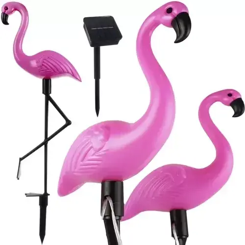 Solární zahradní lampa - Plameňák