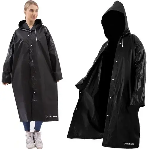 Silná černá oversize pláštěnka