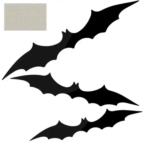 Sada 3 umělých netopýrů na Halloween – 47, 37 a 31 cm