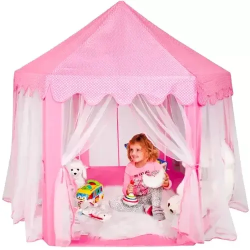 Dětský růžový stan – palác 135 x 135 x 140 cm