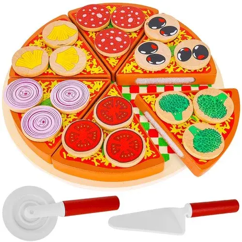 Krájecí sada – dřevěná pizza na řezání + nůž