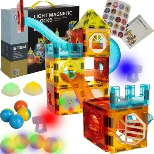 Vzdělávací magnetická 3D stavebnice - 77 kusů