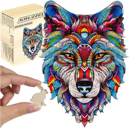 Dřevěné puzzle vlk - 170 dílů - 38 x 27 cm