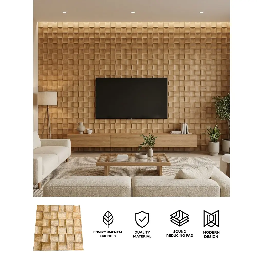 Moderní akustický panel na zeď - 3D obklad do interiéru 60 x 60 cm - ORIN