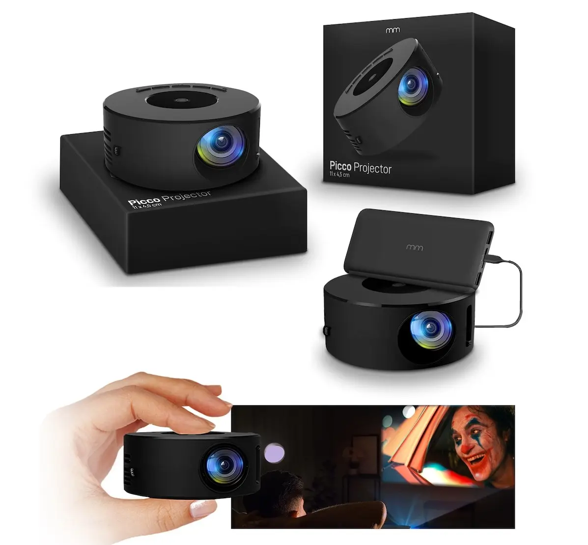 Mini projektor Picco na USB - rozměry pouhých 11 x 11 x 4,5 cm s FULL HD rozlišením (obraz až 4m)