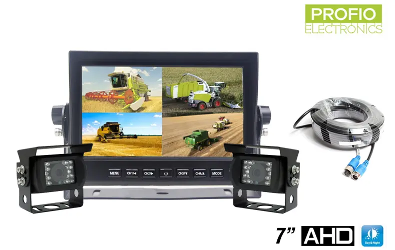 Parkovací kamery set AHD LCD HD monitor do auta 7" + 2x HD kamera s 18 IR LED