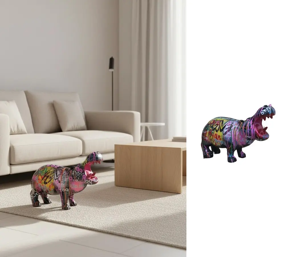 Hroch zvířecí soška – designová pop art dekorace do interiéru - 50 cm