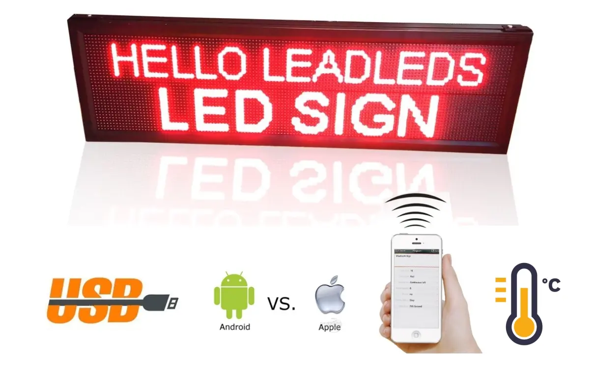 LED panel velkoplošný WIFI + USB + teplotní senzor - červený 104 cm x 40 cm