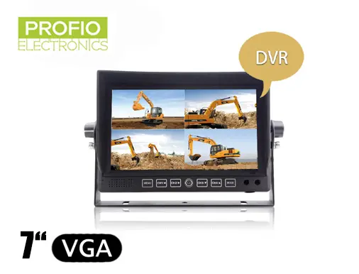 DVR 7 "couvací LCD monitor s možností připojení a nahrávání záznamu ze 4 couvacích kamer