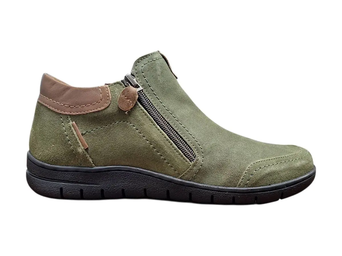 Wild R732 Khaki Dámské celokožené polobotky