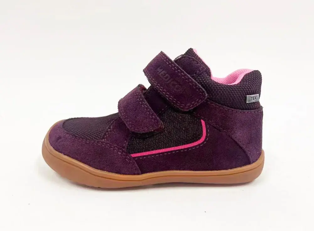 Dětská kožená barefoot obuv růžová
