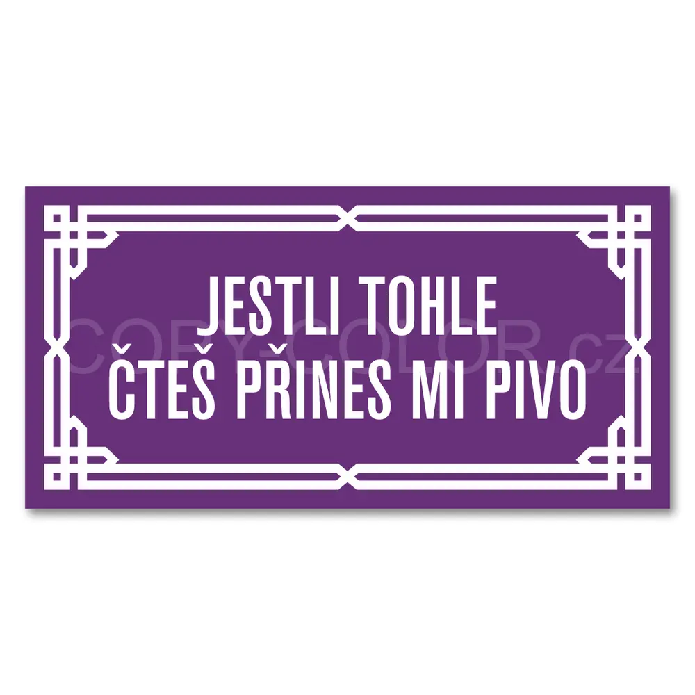 Cedule/tabule na přání s vlastním textem - fialový podklad (040)