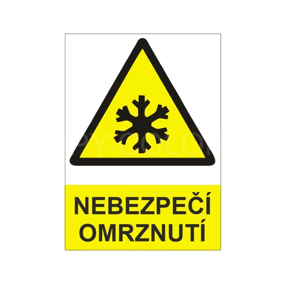 NEBEZPEČÍ OMRZNUTÍ - Samolepka