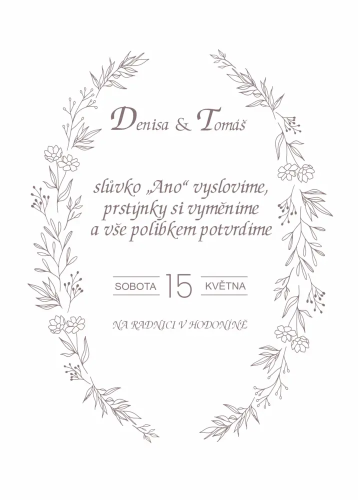 Svatební oznámení - A6 - S007