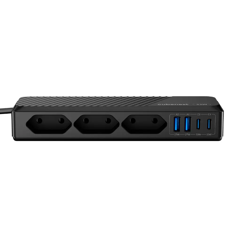 Cubenest PD GaN PowerStrip SlimLine 7v1 Extended USB 33W