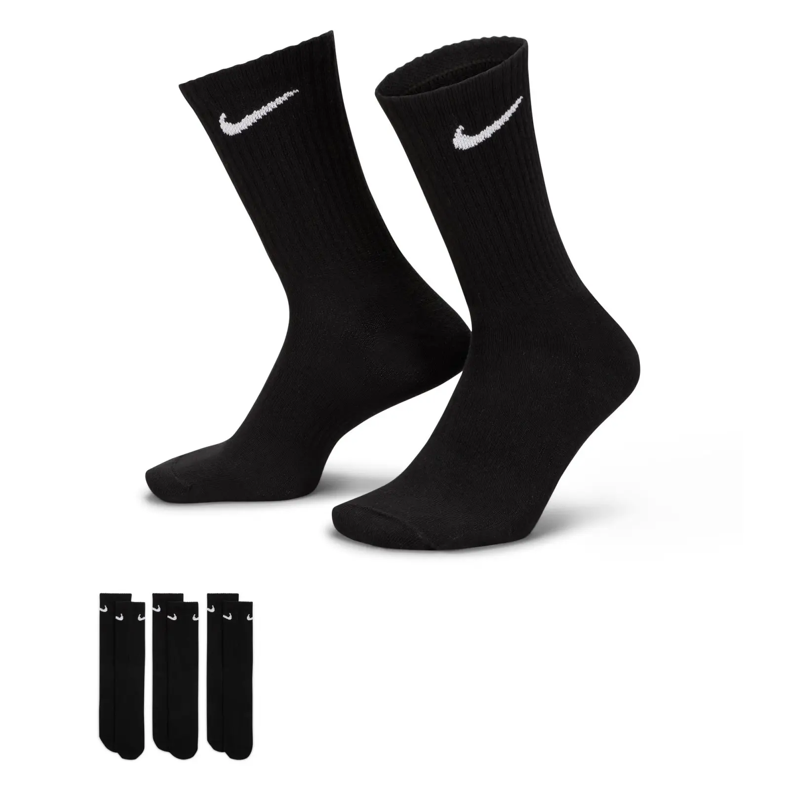 Nike U NK EVERYDAY LTWT CREW 3PR-Black ponožky