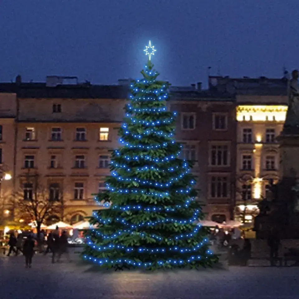 LED světelná sada na stromy vysoké 9-11 m, modrá