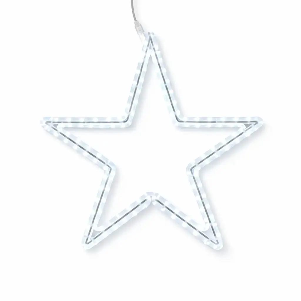 Easy Fix 2D LED světelná hvězda VI., 70 × 74 cm, ledově bílá, závěsná, hliník