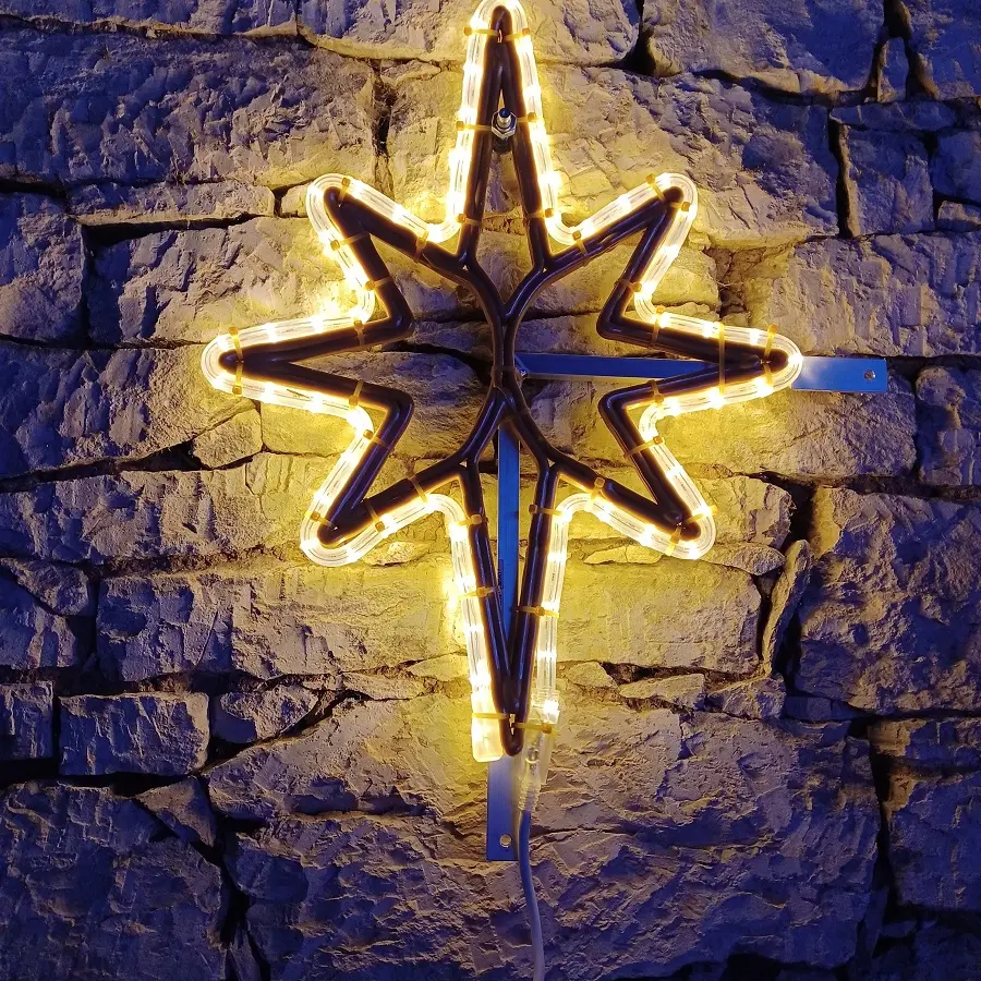 DecoLED LED světelná hvězda, závěsná 3D tisk, 80x104 cm, teple bílá