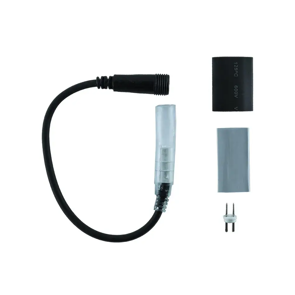 DecoLED Přípojka mezi světelnou hadicí a systémy EASY FIX 0,25m, černý, samičí, IP67