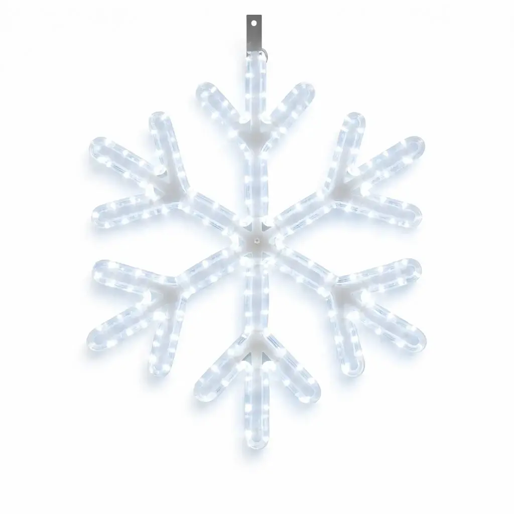 Easy Fix 2D LED světelná vločka VII., Ø 66 cm, ledově bílá s FLASH, závěsný, 3D tisk, IP67