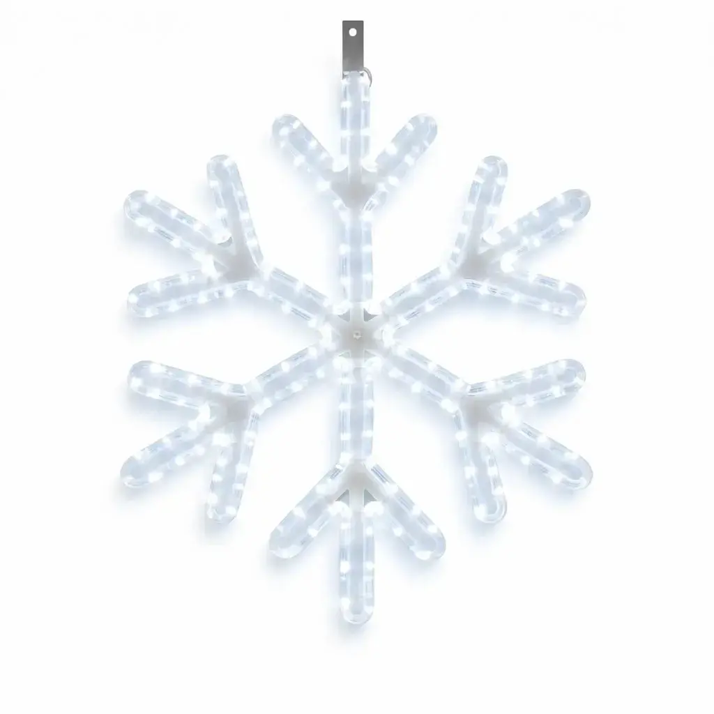 DecoLED LED světelná vločka VII, závěsná 3D tisk, pr. 66 cm, FLASH, ledově bílá, IP67