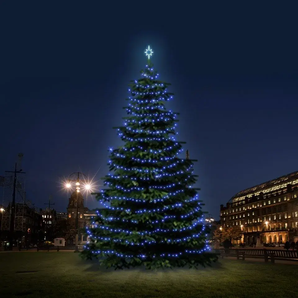 DecoLED LED světelná sada na vánoční stromy vysoké 12-14 m, modrá