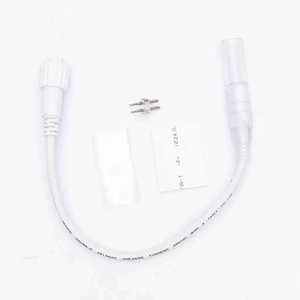 DecoLED Přípojka mezi světelnou hadicí a systémy EASY FIX 0,25m, bílý, samičí