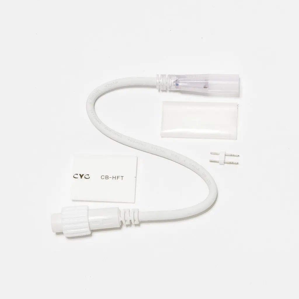 DLED 2DN21 DecoLED Prodlužovací kabel pro dvoustranný LED Neon, IP67, 230V, 25 cm, bílý, samčí 2DN21
