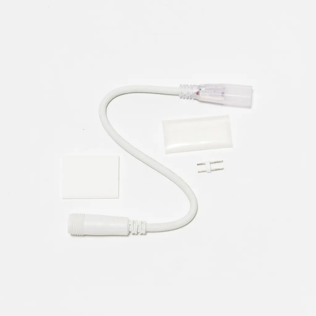 Easy Fix prodlužovací kabel 25 cm pro dvoustranný LED Neon, IP67, 230 V, bílý, samičí