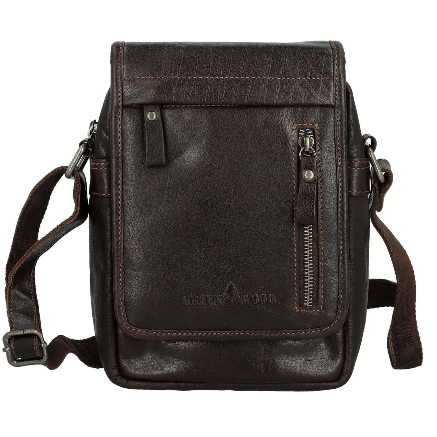 Trendy pánská kožená crossbody taška GW Oktavián, tmavě hnědá