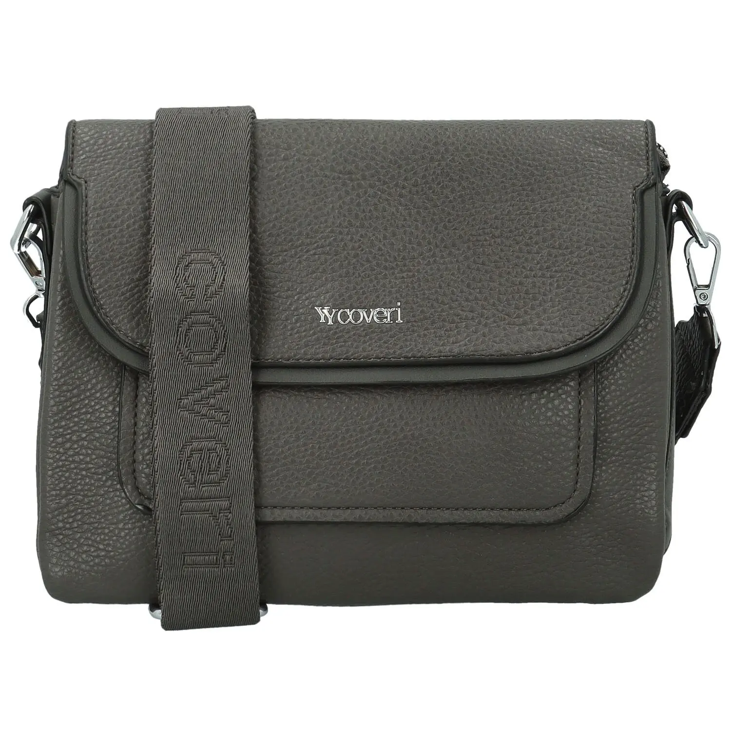 Trendy dámská koženková crossbody kabelka Coveri Longina, tmavě šedá
