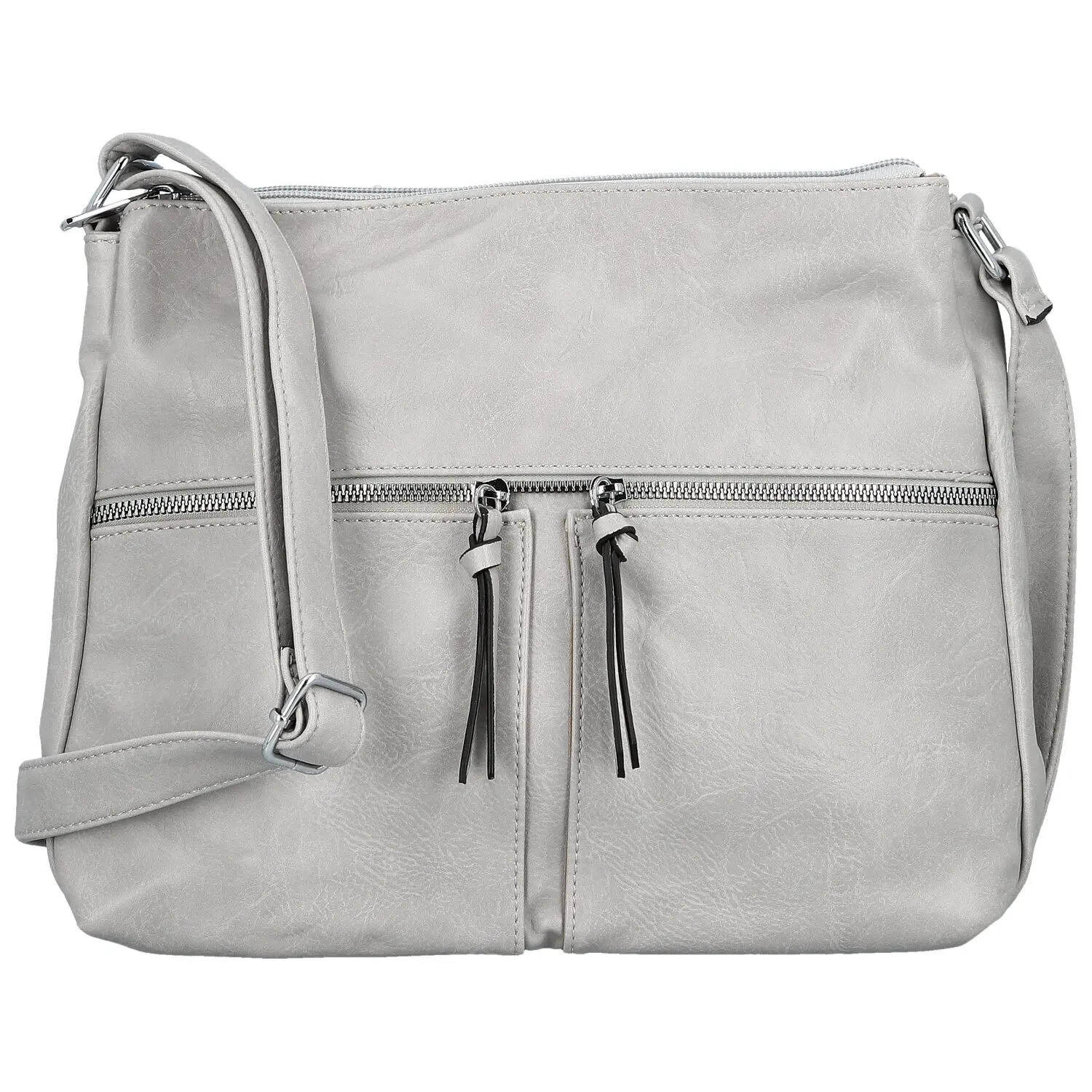 Módní dámská koženková crossbody kabelka Josefina, světle šedá