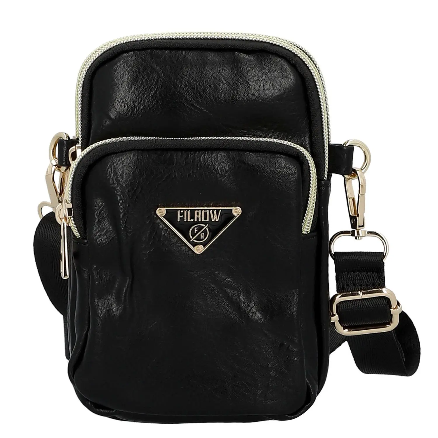 Jednoduchá crossbody koženková kapsa Selma, černá