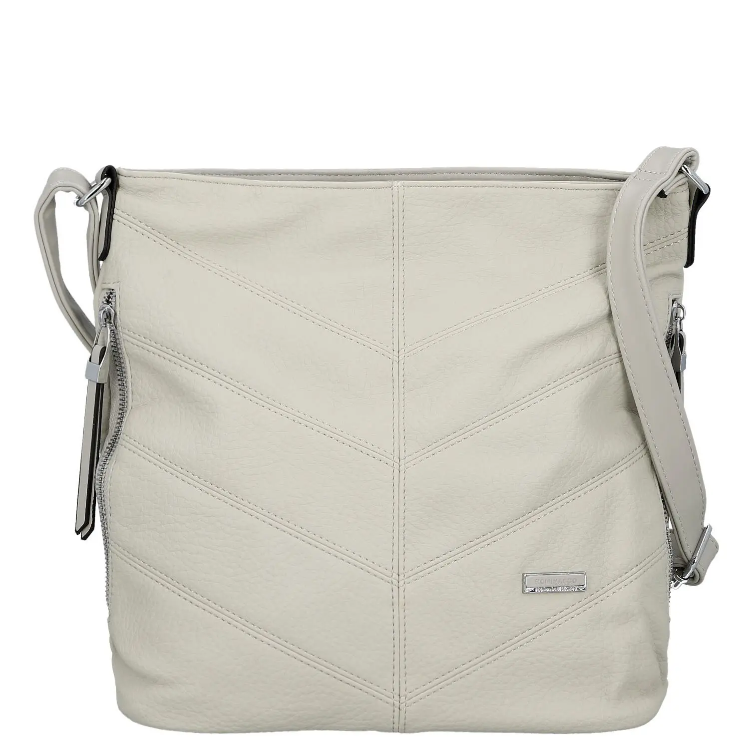Zajímavá dámská koženková crossbody kabelka Denisa, šedá