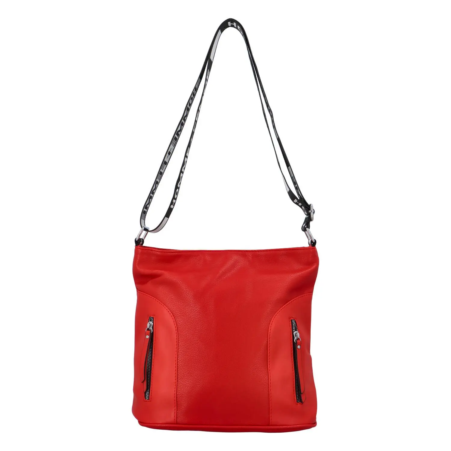 Dámská koženková crossbody taška s látkovým uchem Barnet, červená