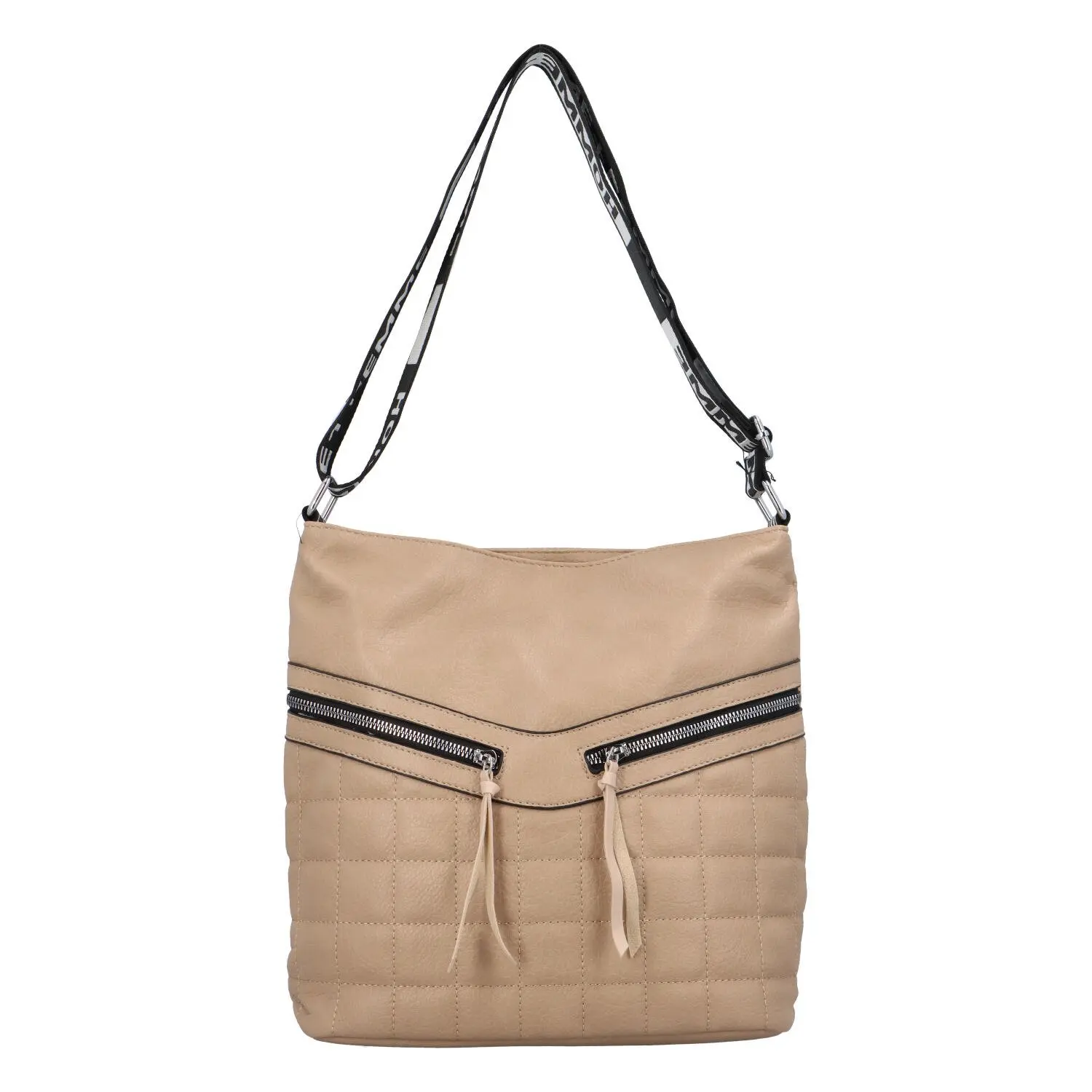 Dámská koženková crossbody taška s výrazným prošíváním  Accor, meruňková