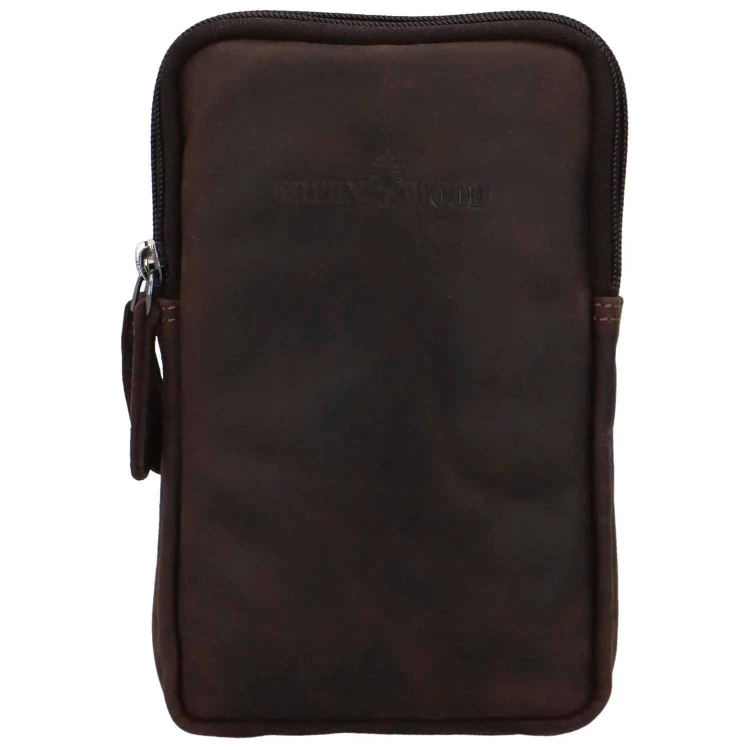 Praktická kožená crossbody Indila, tmavě hnědá