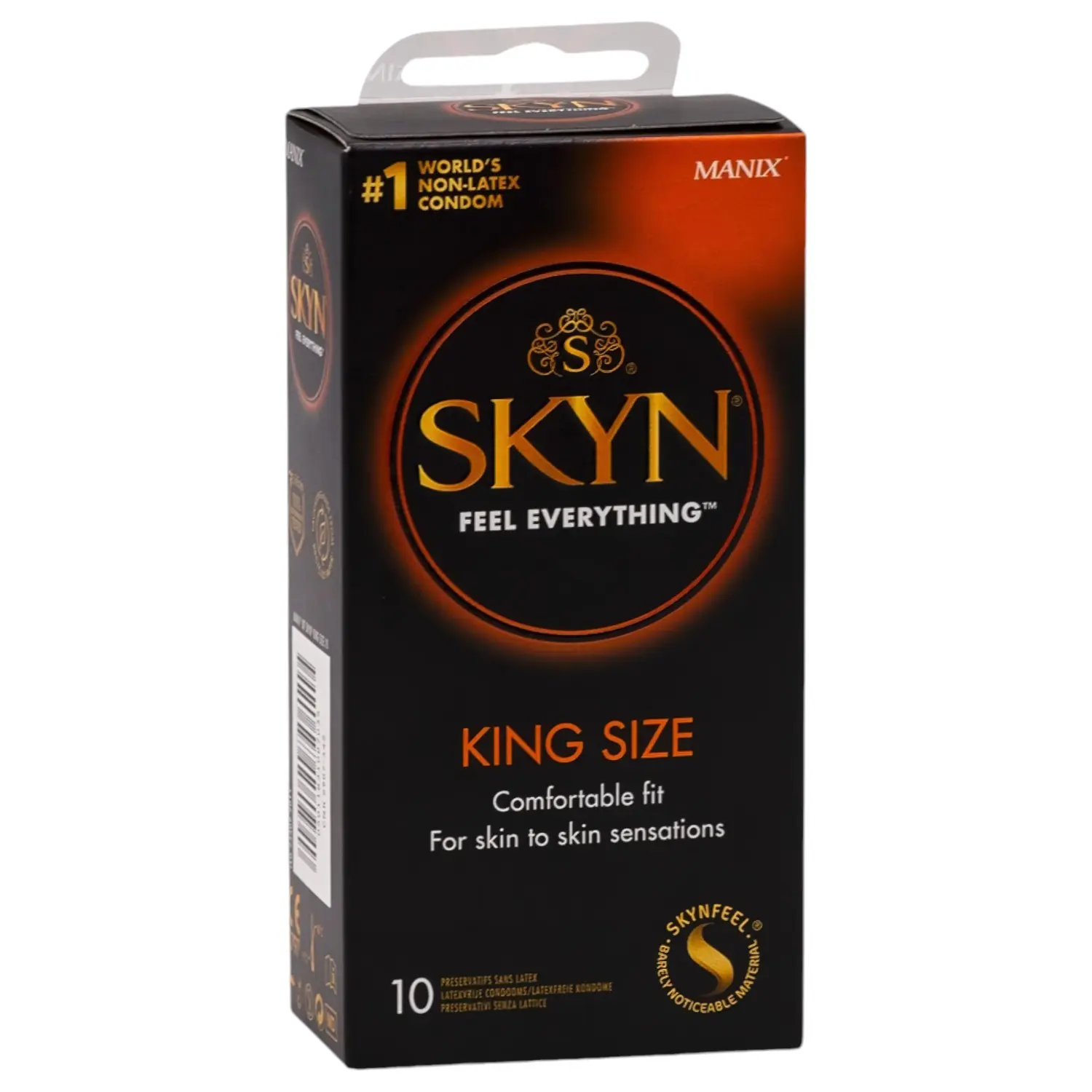 Tenké XL kondomy bez latexu Manix SKYN King Size, 10 ks