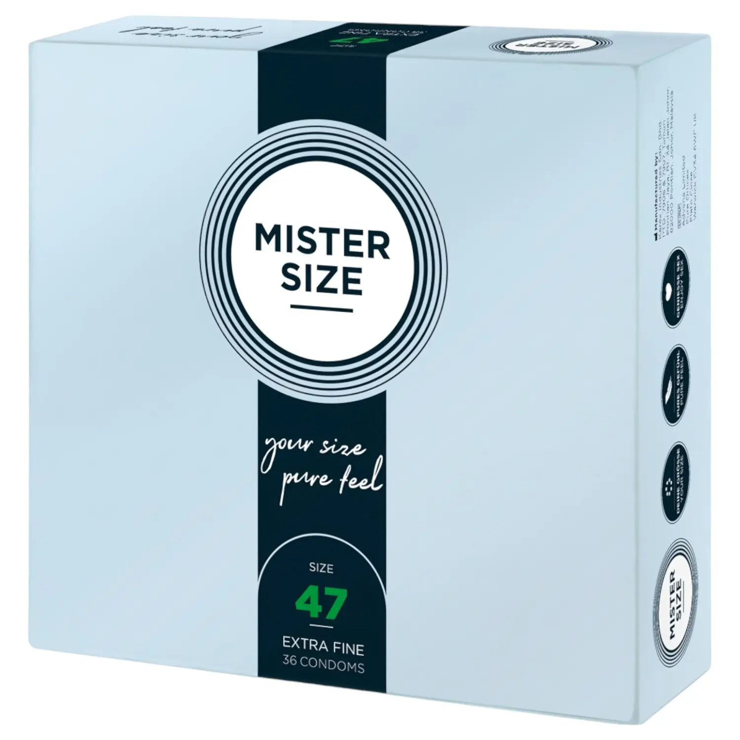 Mister Size - tenký kondom - 47 mm - 36 ks