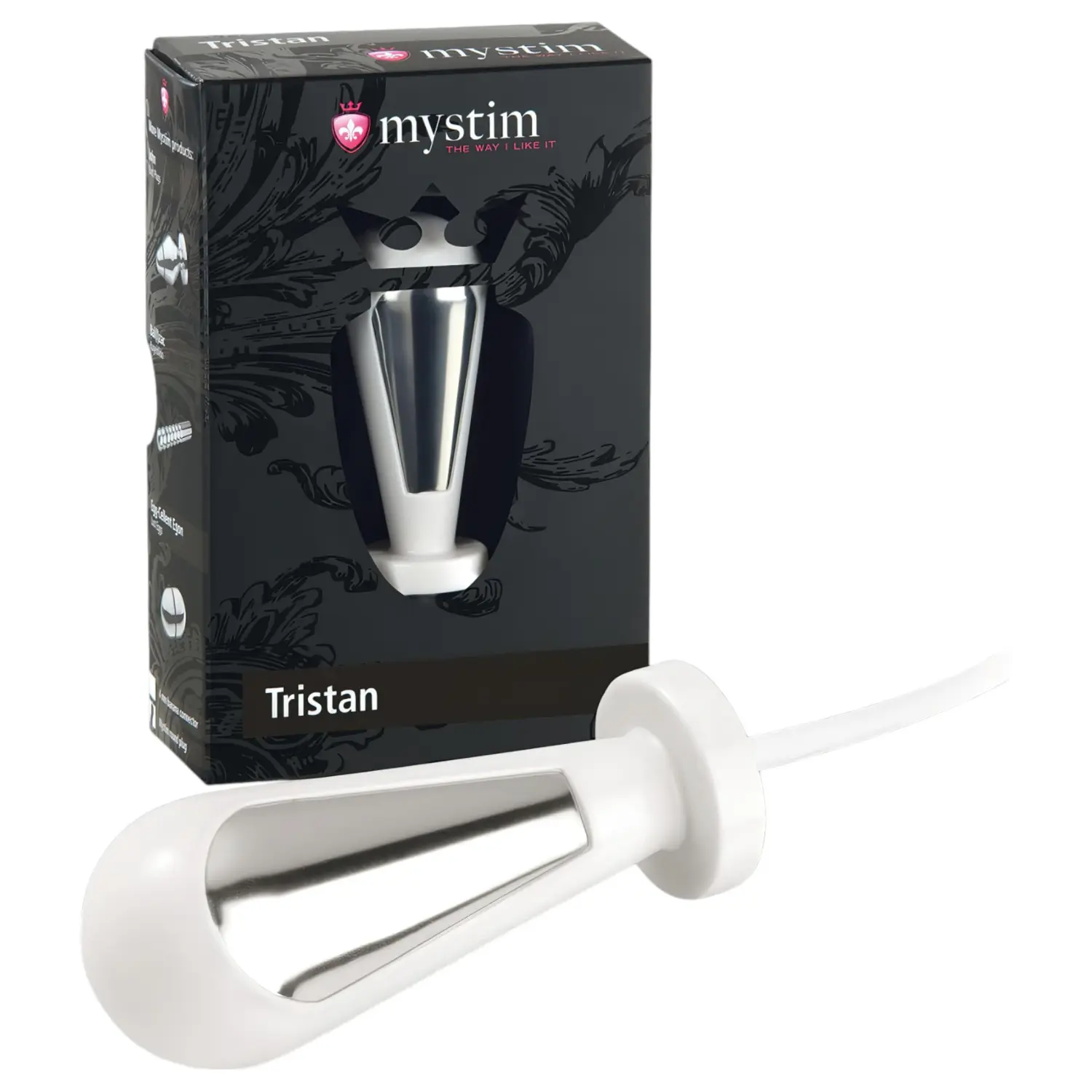 mystim Tristan - elektro anální kolík - bílý