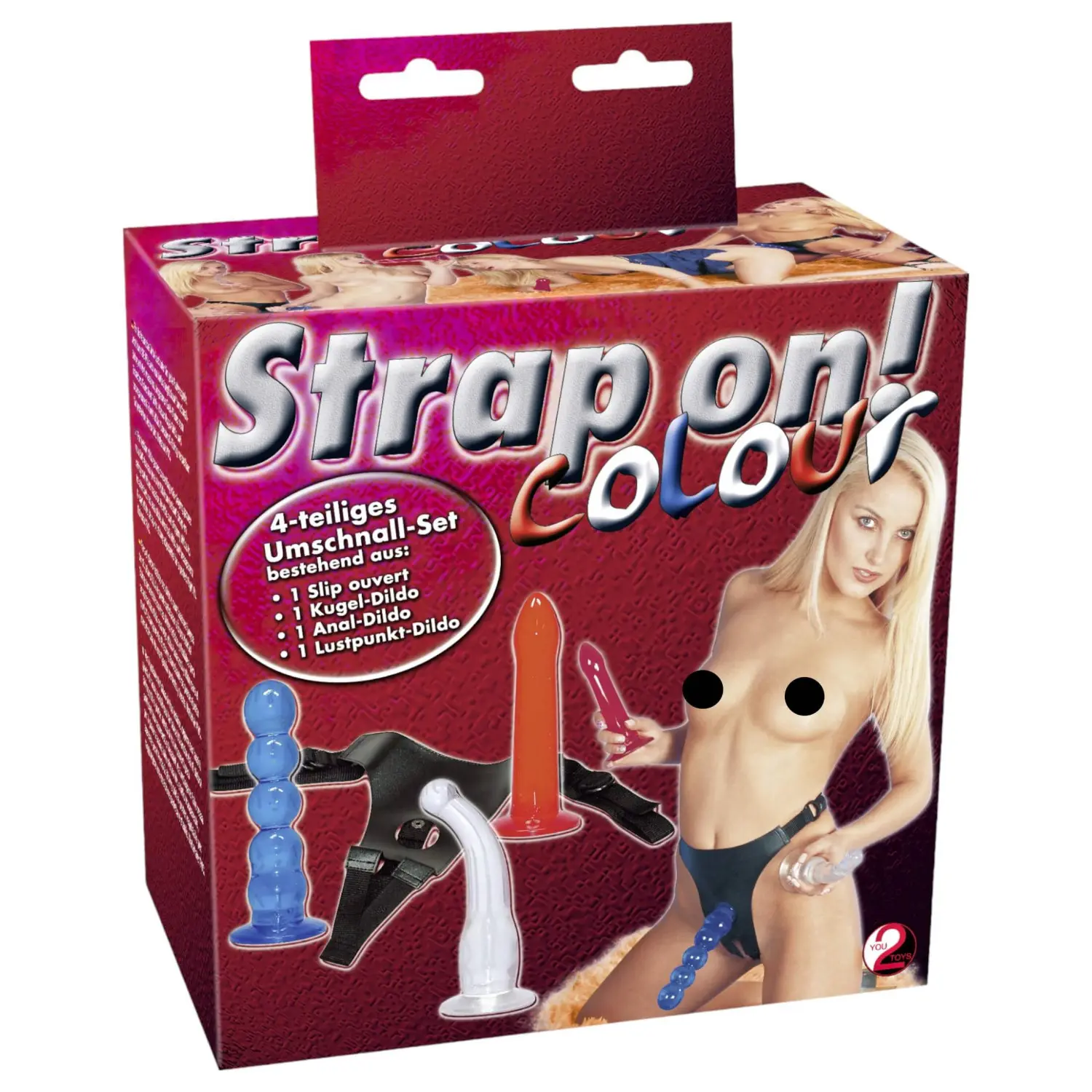 You2Toys Strap on! Colour postroj s dildy