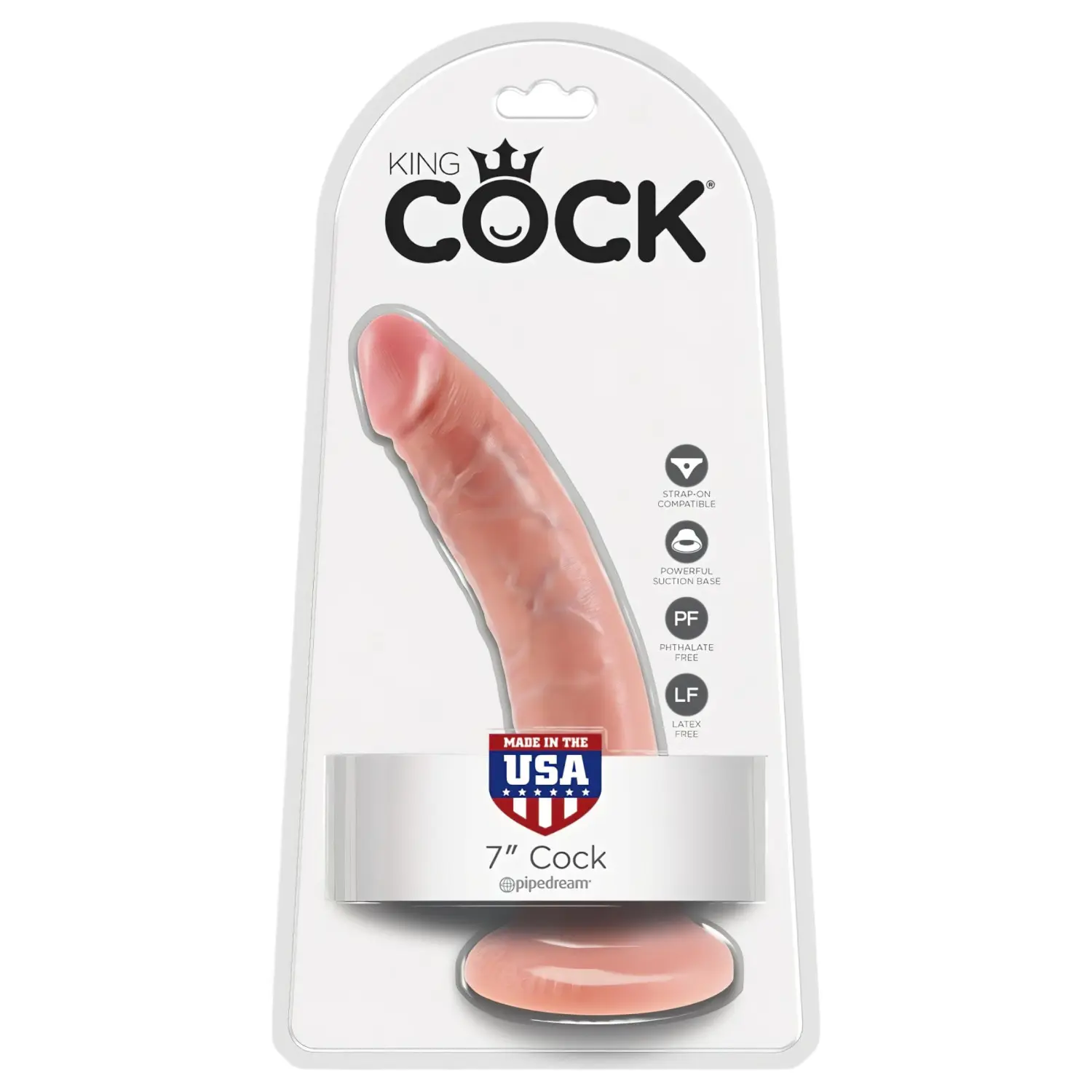 Realistické dildo s přísavkou Pipedream King Cock 7", 18 cm