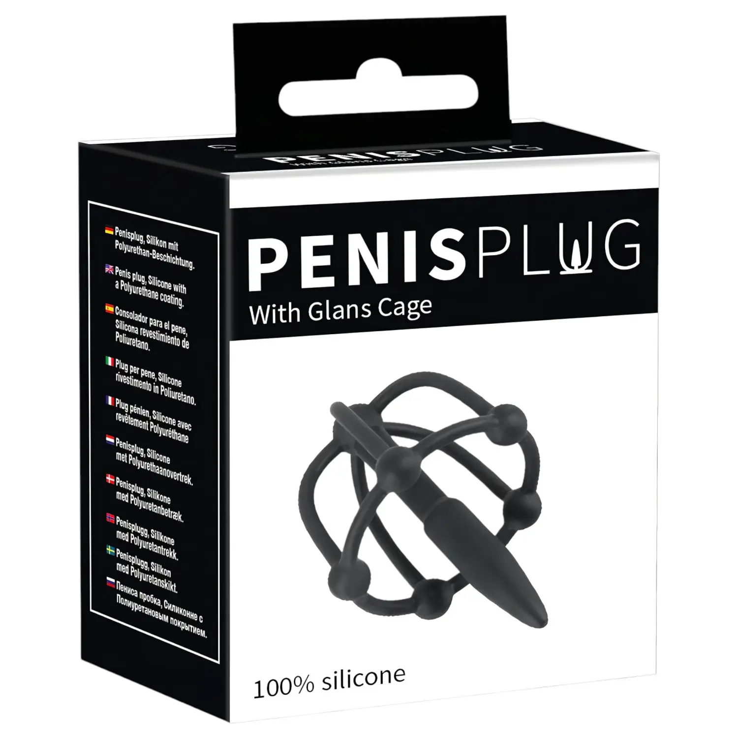 You2Toys - Penisplug - silikonový klec na žalud s dilatátorem (černá)