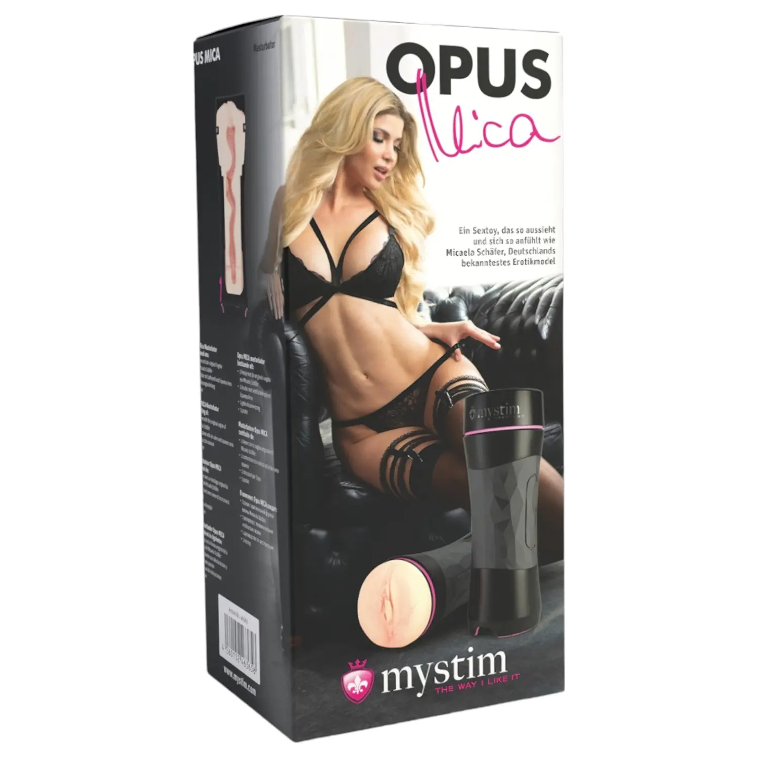 mystim OPUS Mica - realistická umělá vagína masturbátor - tělová/černá