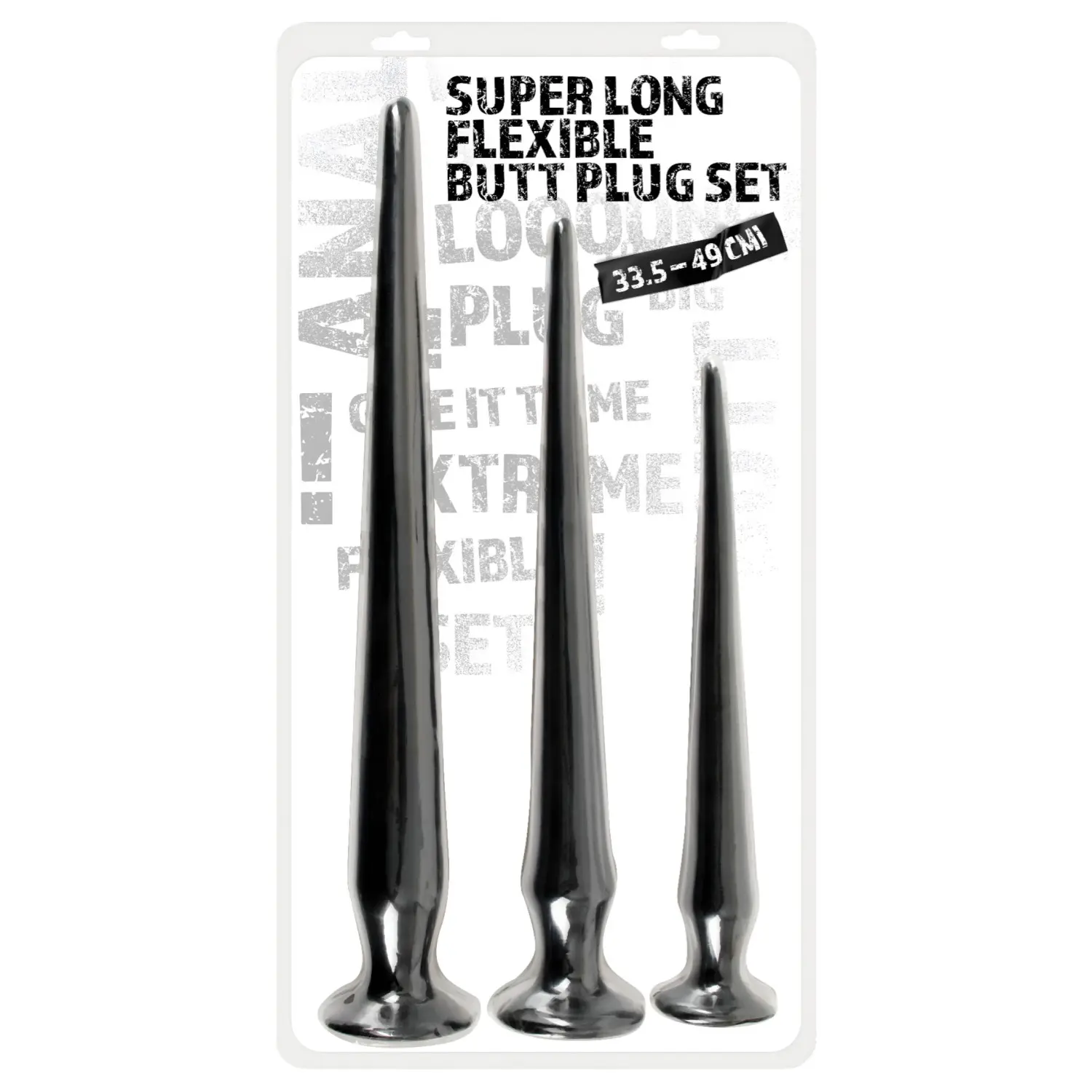 You2Toys Super Long Flexible Butt Plug Set Black
