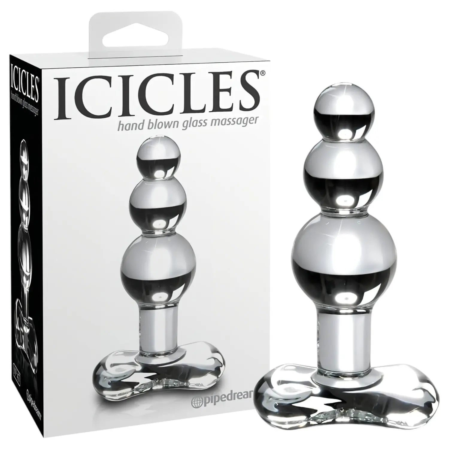 Luxusní skleněný anální kolík Pipedream Icicles N° 47 Clear